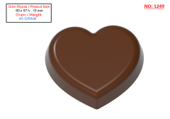 1249 - Moule en polycarbonate coeur chocolat pour emballer