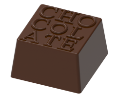 0037 - Moule à chocolat carré avec inscription CHOCOLAT