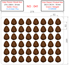 0041 - Çilek Şekilli Spesiyal Pralin Çikolata Kalıbı