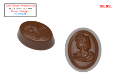0050 - Heykel Desenli Oval Pralin Çikolata Kalıbı