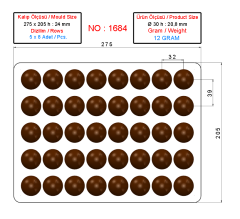 1684 - Round Chocolate Polycarbonate Mold