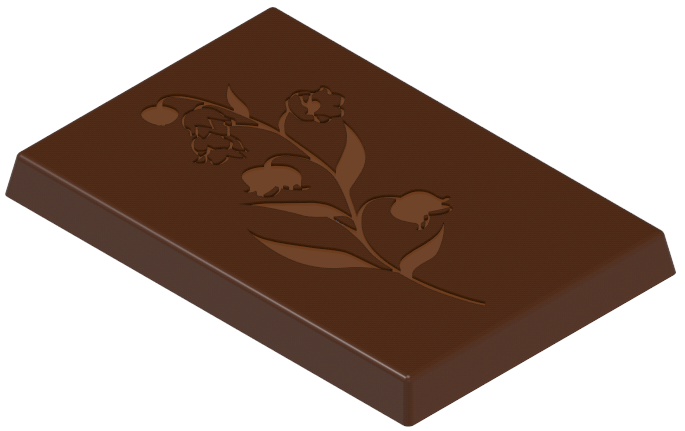 1723 - Moule rectangulaire en polycarbonate décoré pour chocolat