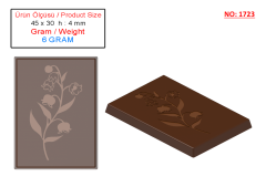 1723 - Moule rectangulaire en polycarbonate décoré pour chocolat