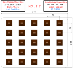 0117 - Spesiyal Kare Pralin Çikolata Kalıbı