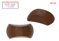 0123 - Spesiyal Kare Oval Çizgili Çikolata Kalıbı