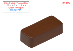 1747 - Moule rectangulaire en polycarbonate pour chocolat
