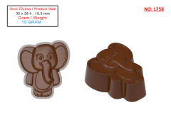 1758 - Elephant Chocolate Polycarbonate Mold