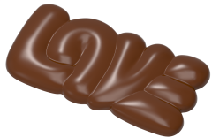 1764 - Moule en polycarbonate pour tablette de chocolat LOVE