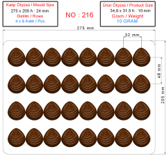 0216 - İstiridye Figürlü Çikolata Kalıbı