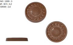 1099 - Fleur ronde Madlen Chocolat