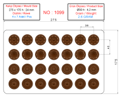 1099 - Fleur ronde Madlen Chocolat