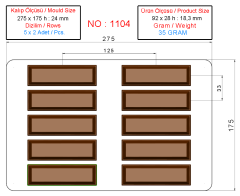 1104 - Bar Chocolate Mold (Kitkat, Dido)