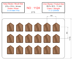 1124 - 11,50 gram Beşgen Spesiyal Çikolata
