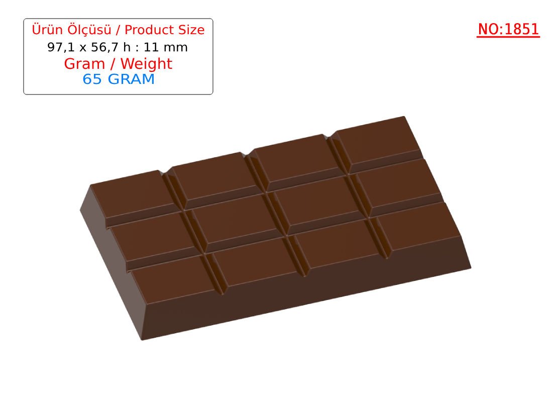 1851 - Tablet Polycarbonate Chocolate Mold