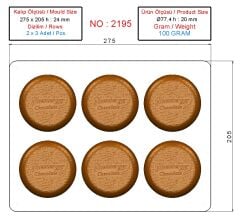 2195 - Hamburger Buns Chocolate Mould - Hamburger Ekmeği Çikolata Kalıbı