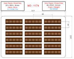 1174 - MOULE BARRE DE CHOCOLAT