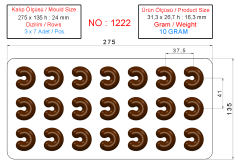1222 - POLYCARBONATE HORSESHOE CHOCOLATE MOLD