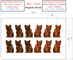 1232 - Mıknatıslı Kedi Kalıbı